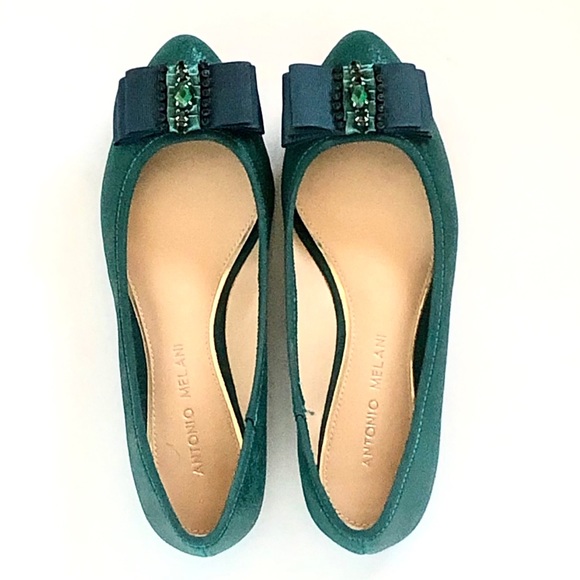 ANTONIO MELANI Shoes - Antonio Melani Green Ballet Flats